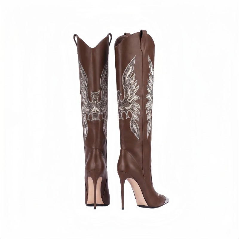 Western Cowgirl Boot - European and American Women's Retro Embroidered