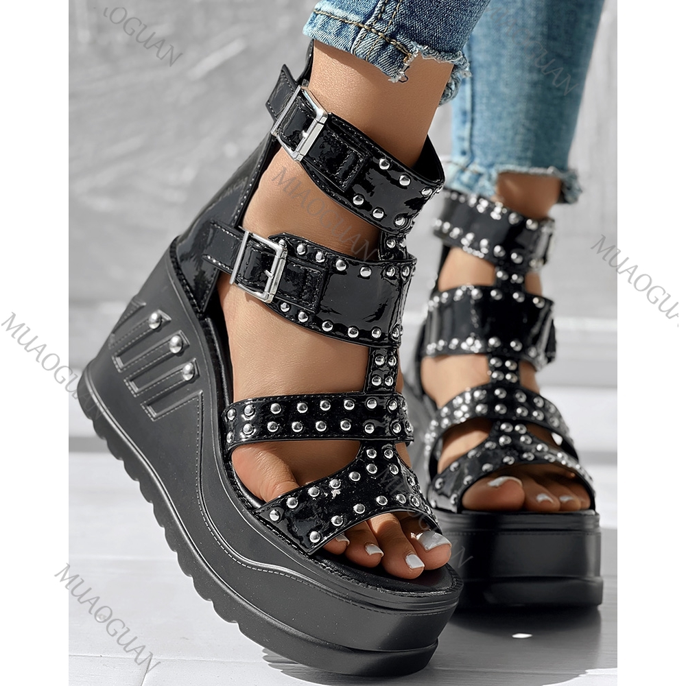 Women Shoes Black - Fashion Women Peep Toe Black Sandals