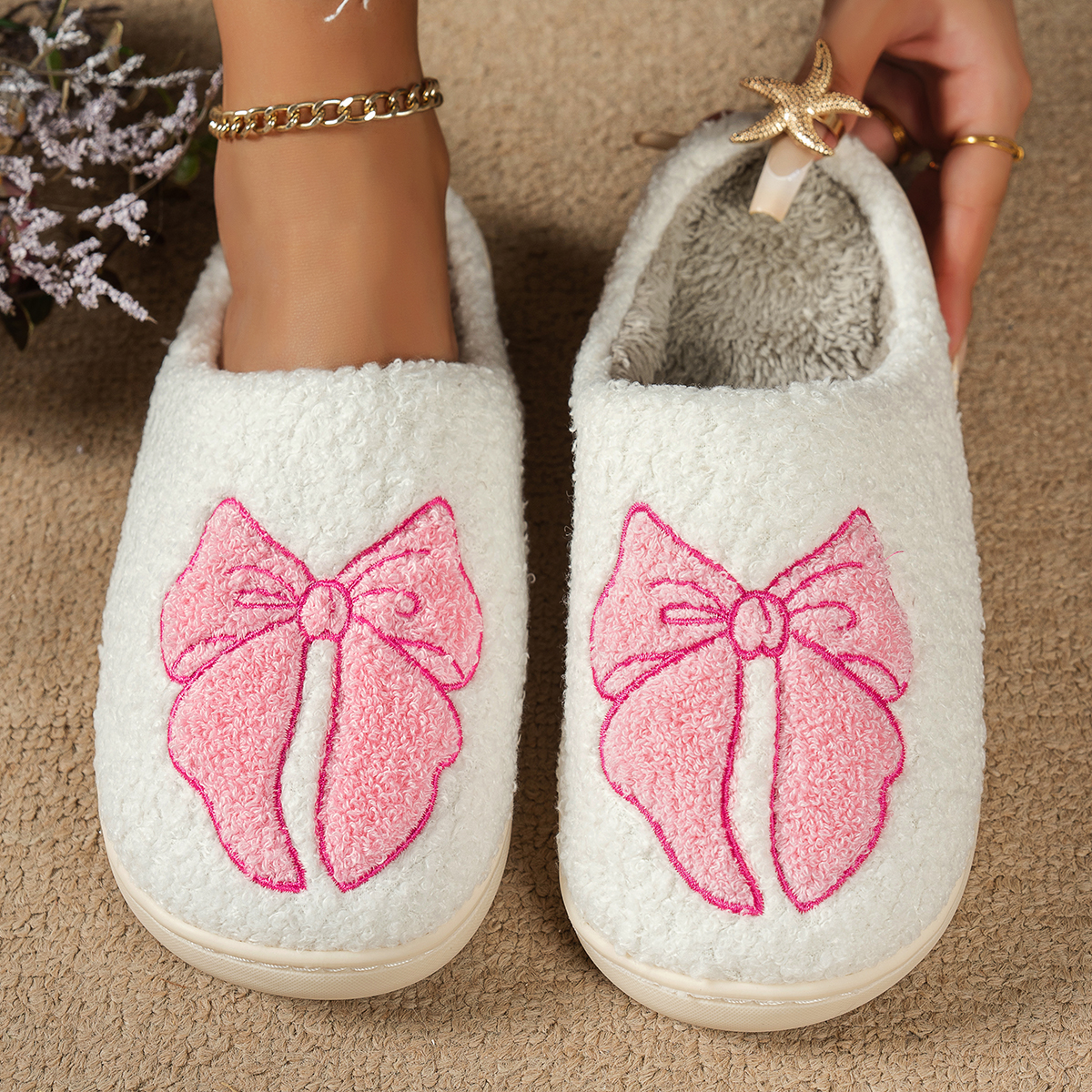 Women'S Shoes For Fall - Winter Plush Girl's Bedroom Slippers Cute