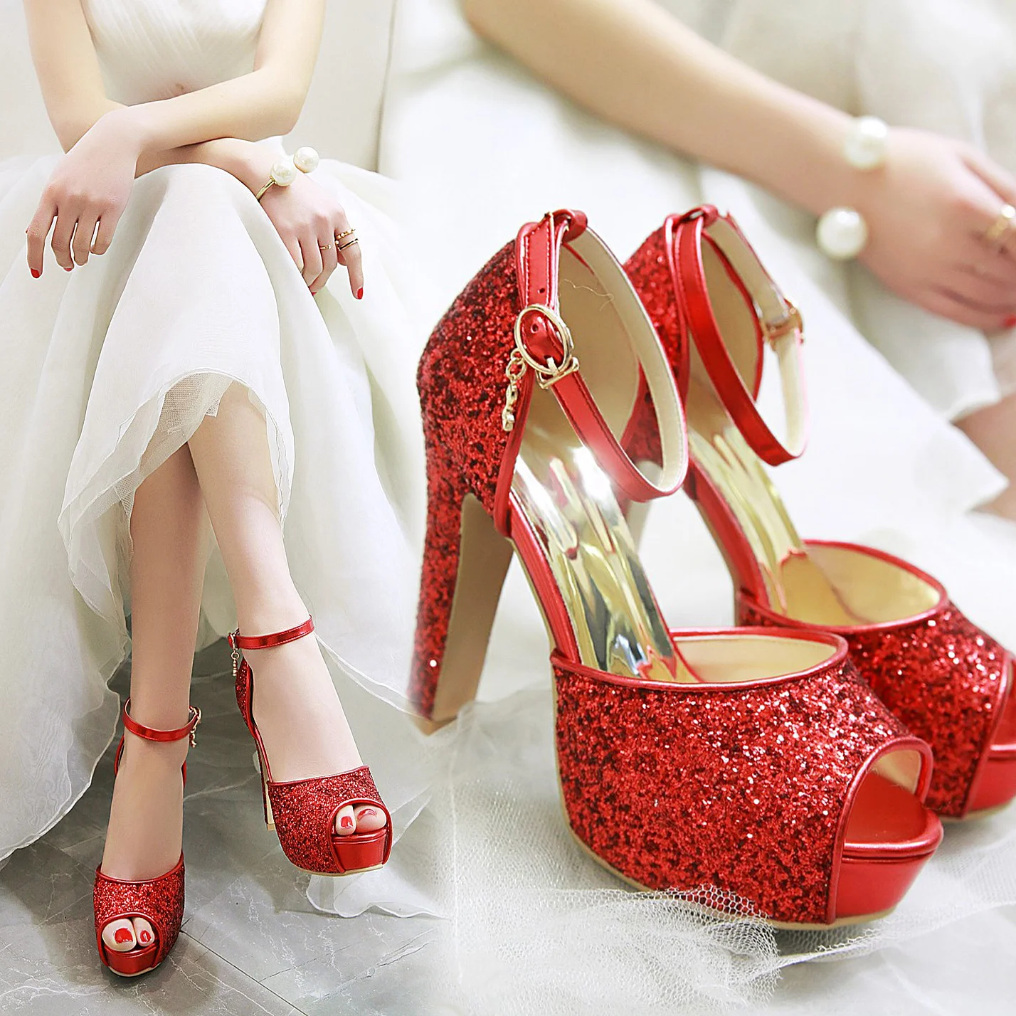 Silver Summer Women High Heel  - Women Shoes Black บทวิจารณ์และราคา