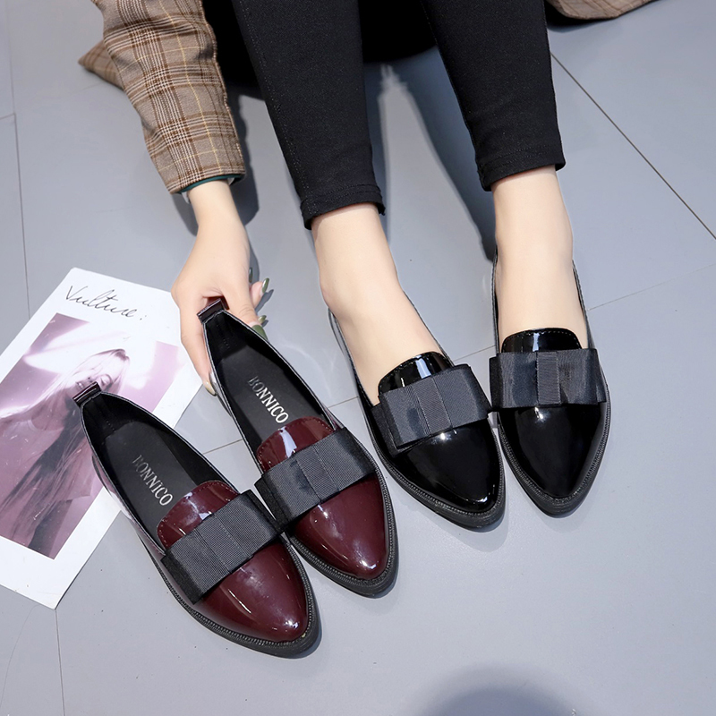 Black/ Wine Red Patent Leather - Women Shoes Black บทวิจารณ์และราคา