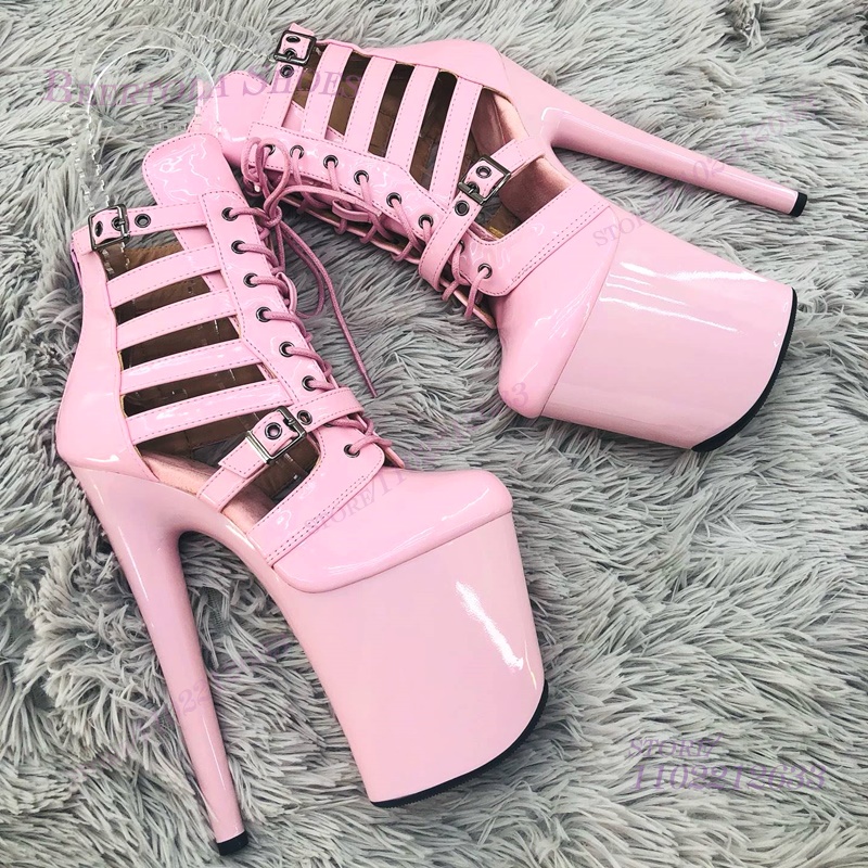 Pink Patent Leather Striped Ho - Women Shoes Black บทวิจารณ์และราคา