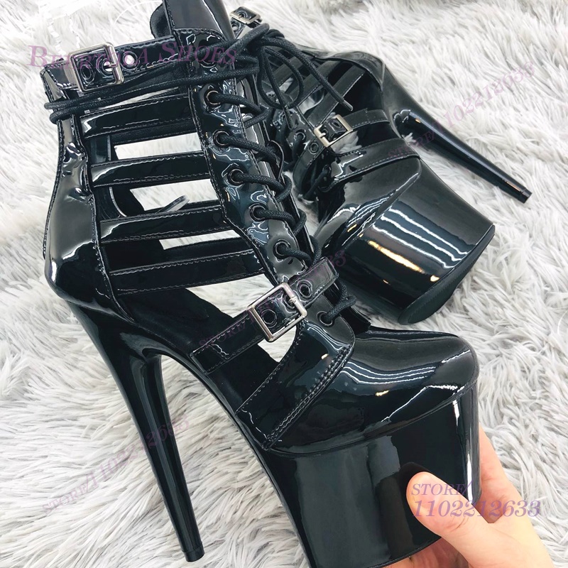 Pink Patent Leather Striped Ho - Women Shoes Black บทวิจารณ์และราคา