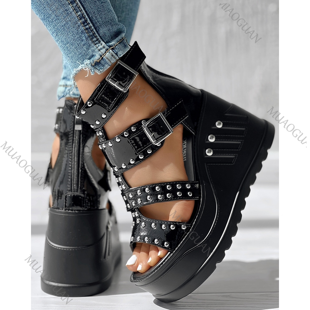 Fashion Women Peep Toe Black S - Women Shoes Black บทวิจารณ์และราคา
