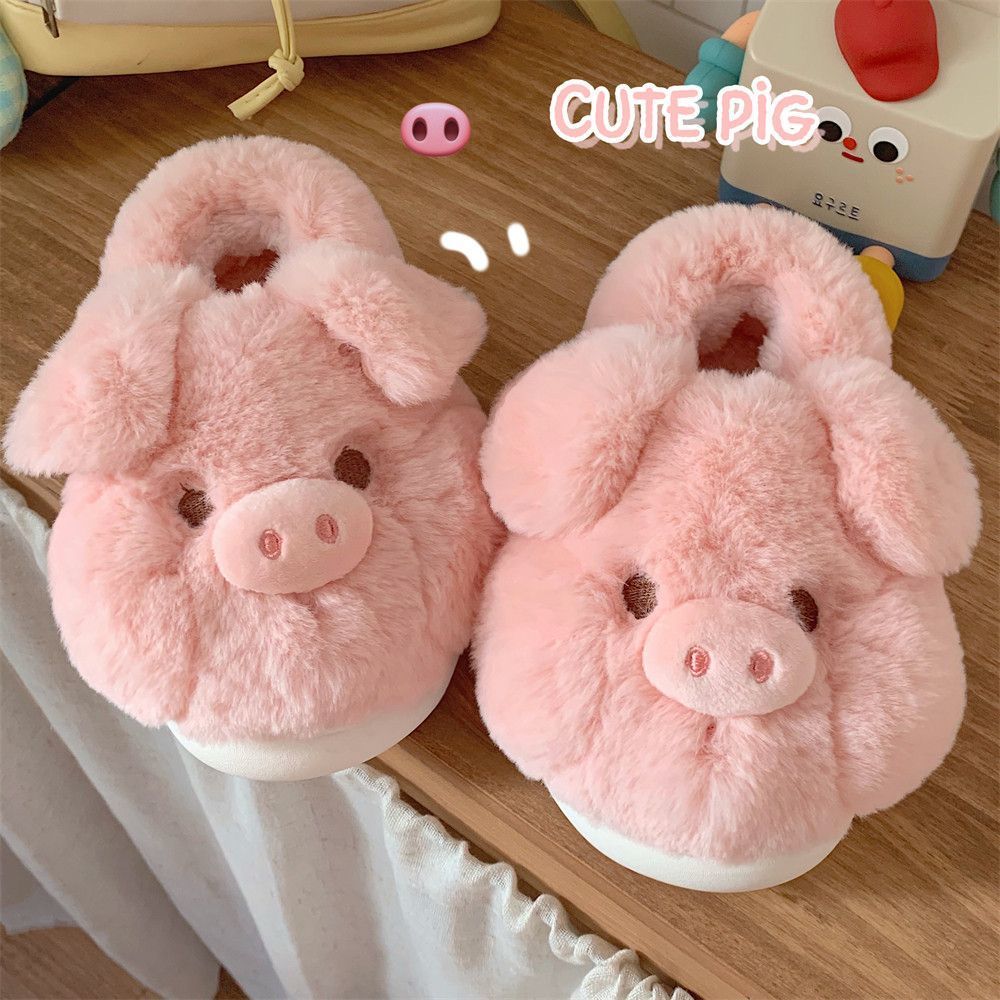 Feerldi Pink fluffy pig slippe - Women'S Shoes For Fall บทวิจารณ์และราคา
