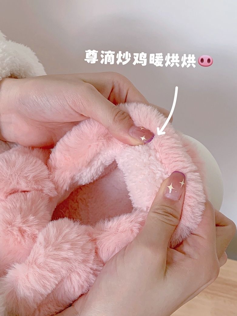 Feerldi Pink fluffy pig slippe - Women'S Shoes For Fall บทวิจารณ์และราคา