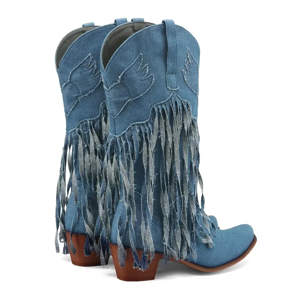 Winter Western Women Mid-calf  - Western Cowgirl Boot บทวิจารณ์และราคา