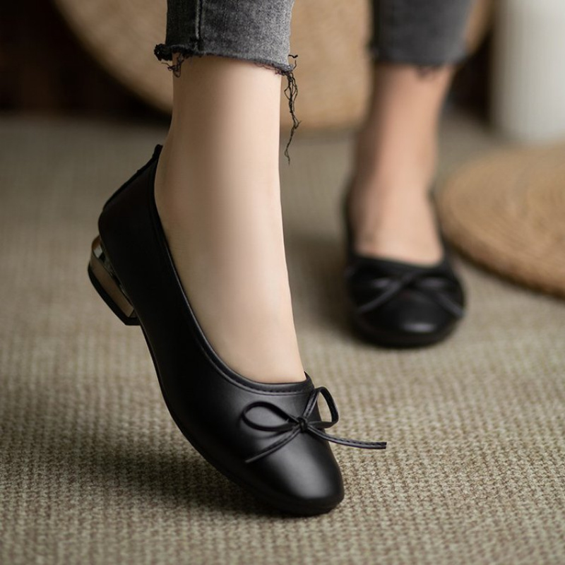 Elegant Bowknot Flat Shoes for - Women Shoes Black บทวิจารณ์และราคา