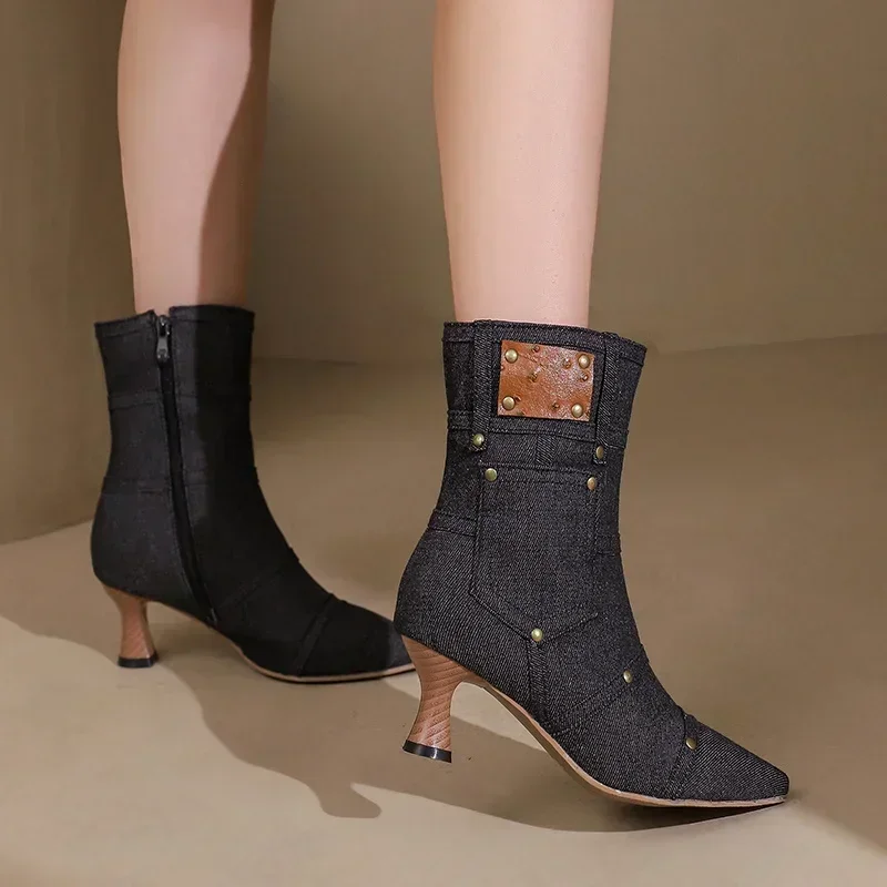 Winter Pink Blue Denim Cowgirl - Western Cowgirl Boot บทวิจารณ์และราคา