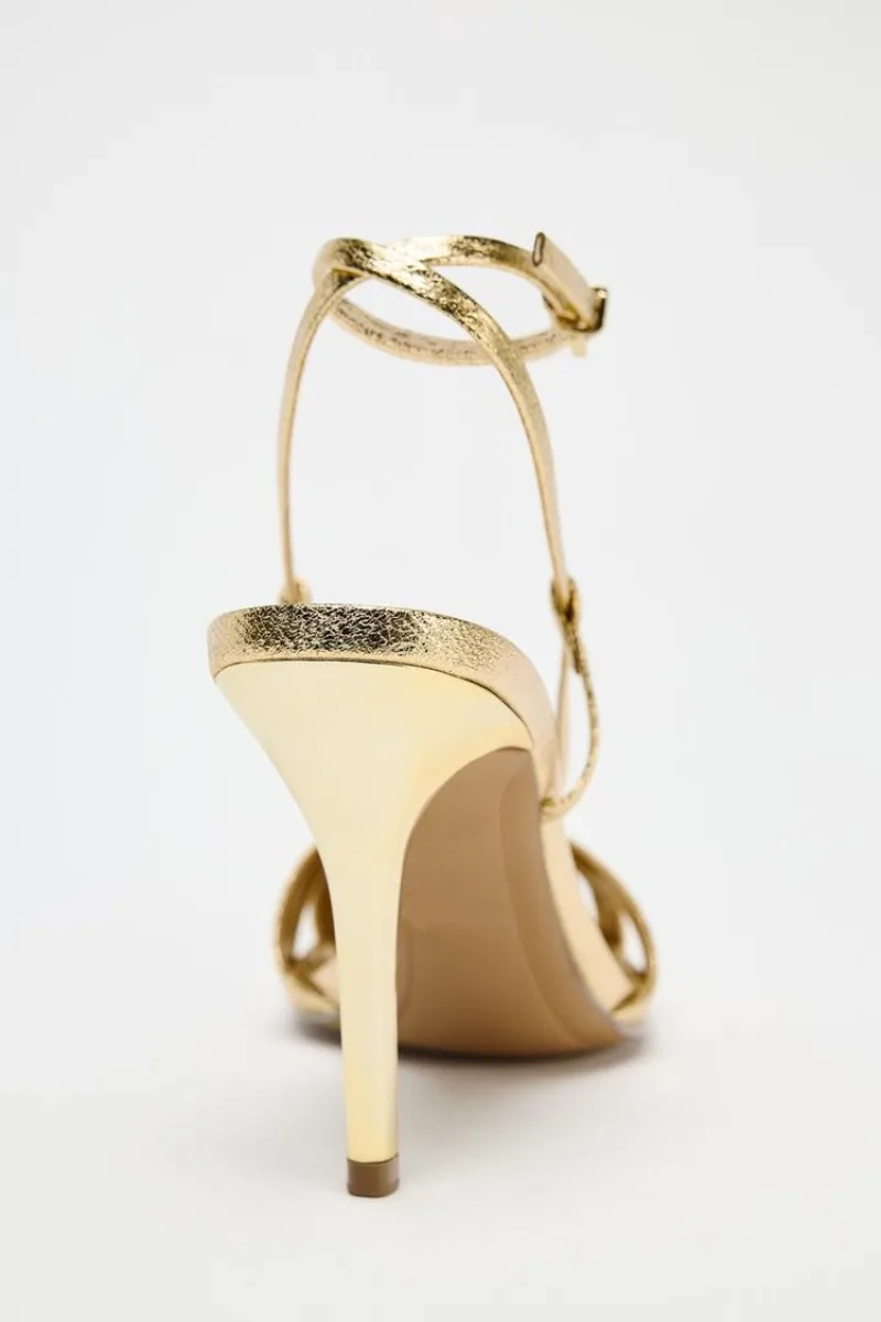 Fashion Gold Thin Heeled Sanda - Women Shoes Luxury Brand บทวิจารณ์และราคา