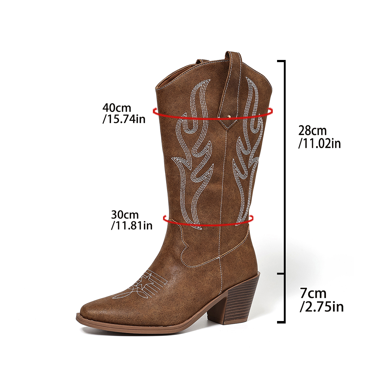 Women's Boots, Retro Brown Wes - Western Cowgirl Boot บทวิจารณ์และราคา