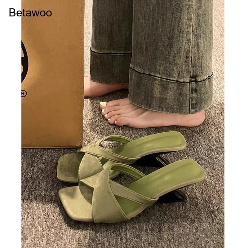 Women's Curved Block Heel Mule - Mule Slip On บทวิจารณ์และราคา