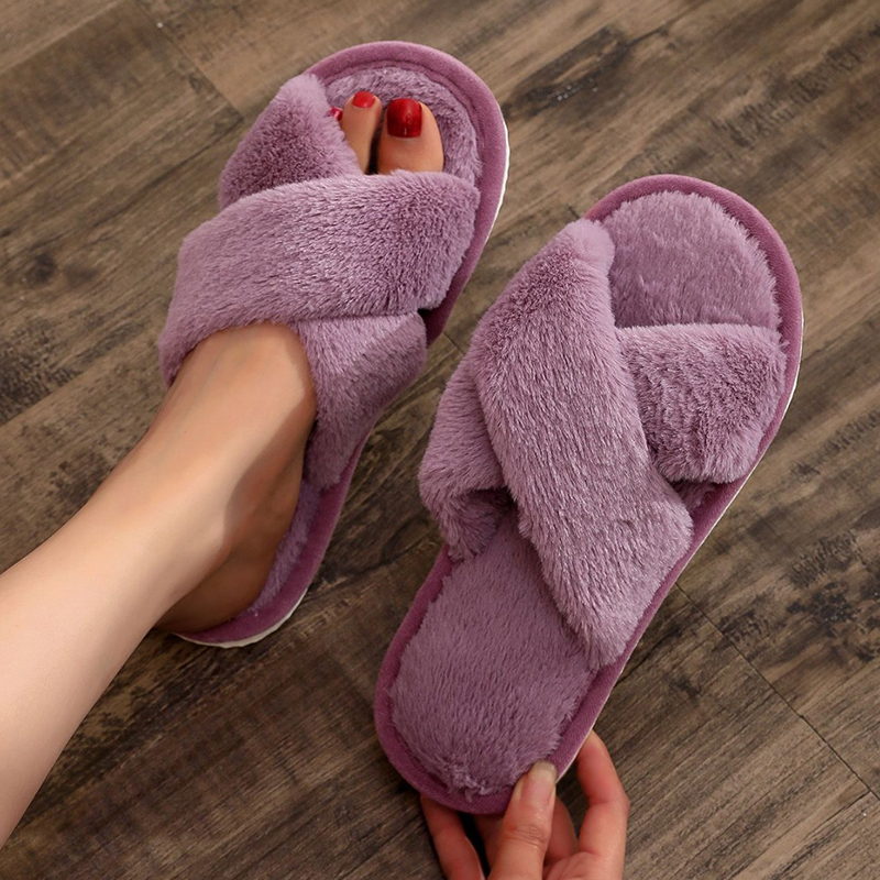 Autumn Winter Fluffy Fur Slipp - Women'S Shoes For Fall บทวิจารณ์และราคา