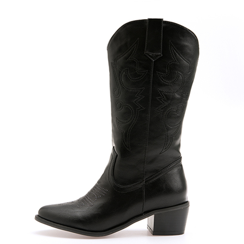 Classic Mid-calf Boots Women F - Western Cowgirl Boot บทวิจารณ์และราคา