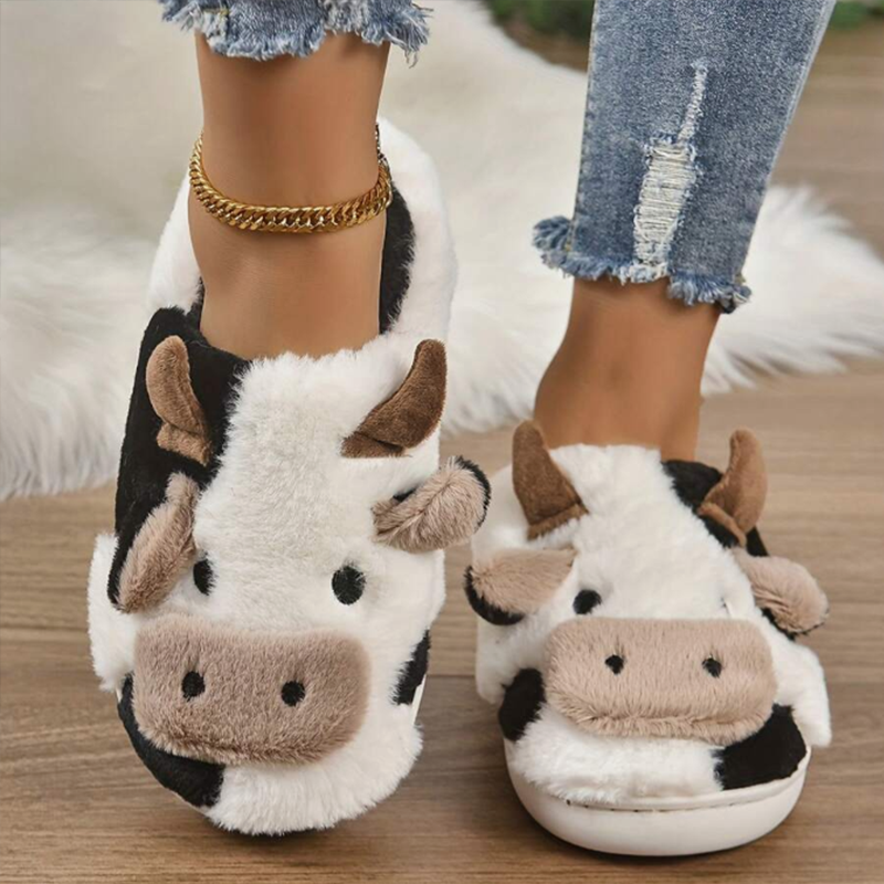 Soft Cow Slippers for Women -  - Women'S Shoes For Fall บทวิจารณ์และราคา
