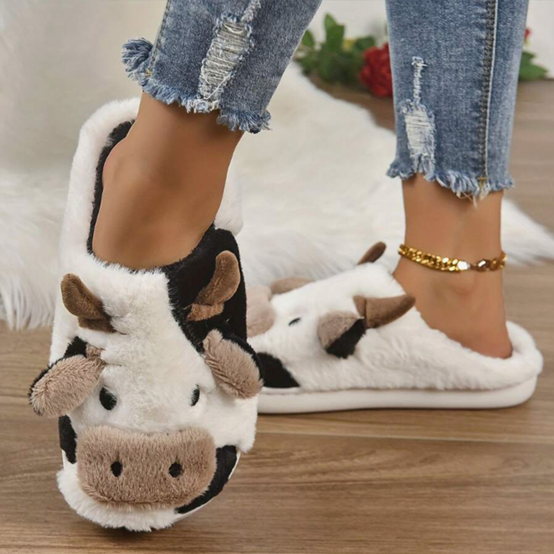Soft Cow Slippers for Women -  - Women'S Shoes For Fall บทวิจารณ์และราคา