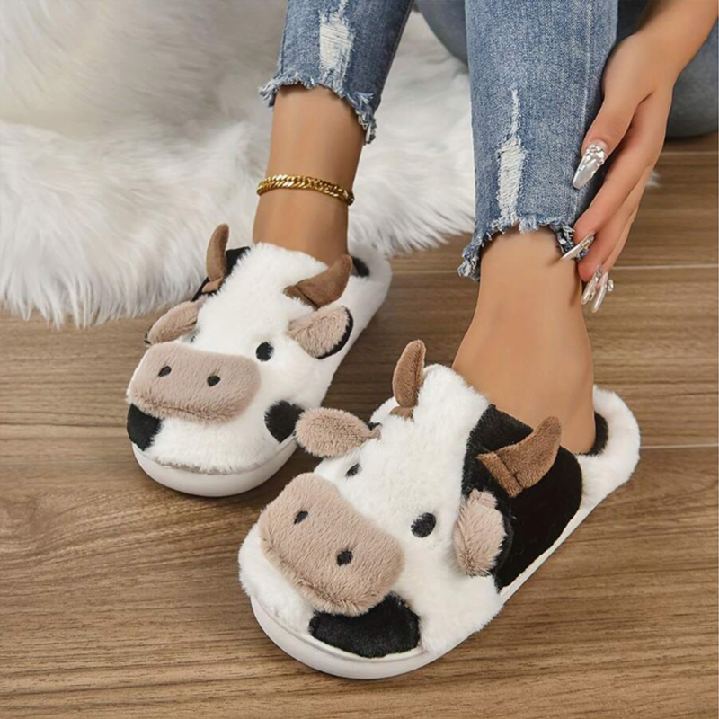Soft Cow Slippers for Women -  - Women'S Shoes For Fall บทวิจารณ์และราคา