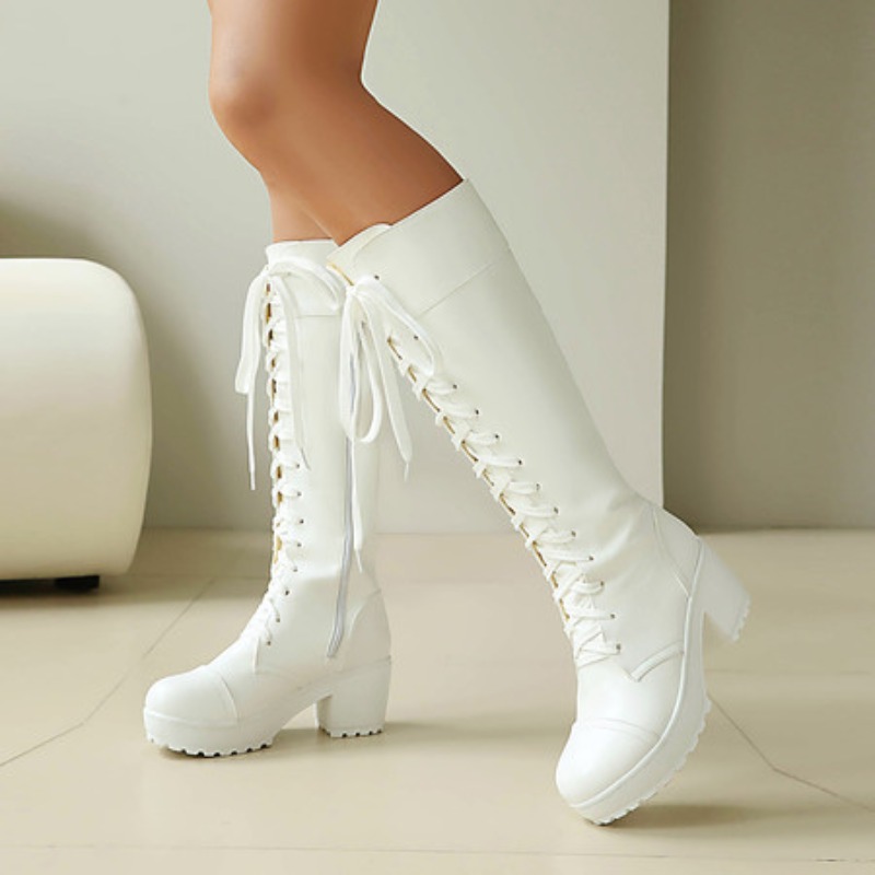 Womens Knee High Lace Up Comba - Women'S Shoes For Fall บทวิจารณ์และราคา