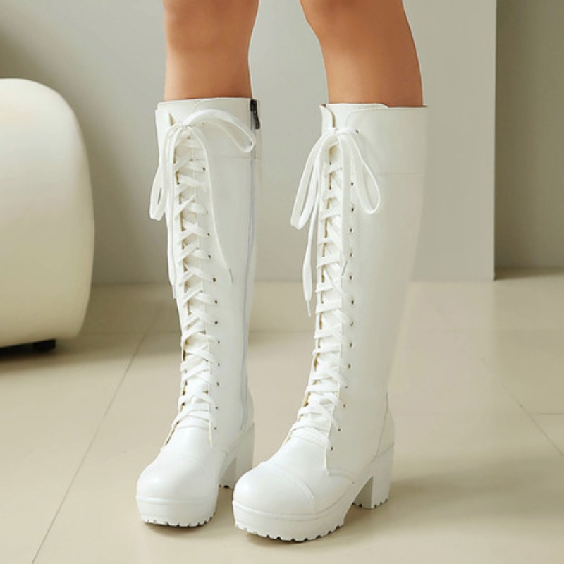 Womens Knee High Lace Up Comba - Women'S Shoes For Fall บทวิจารณ์และราคา