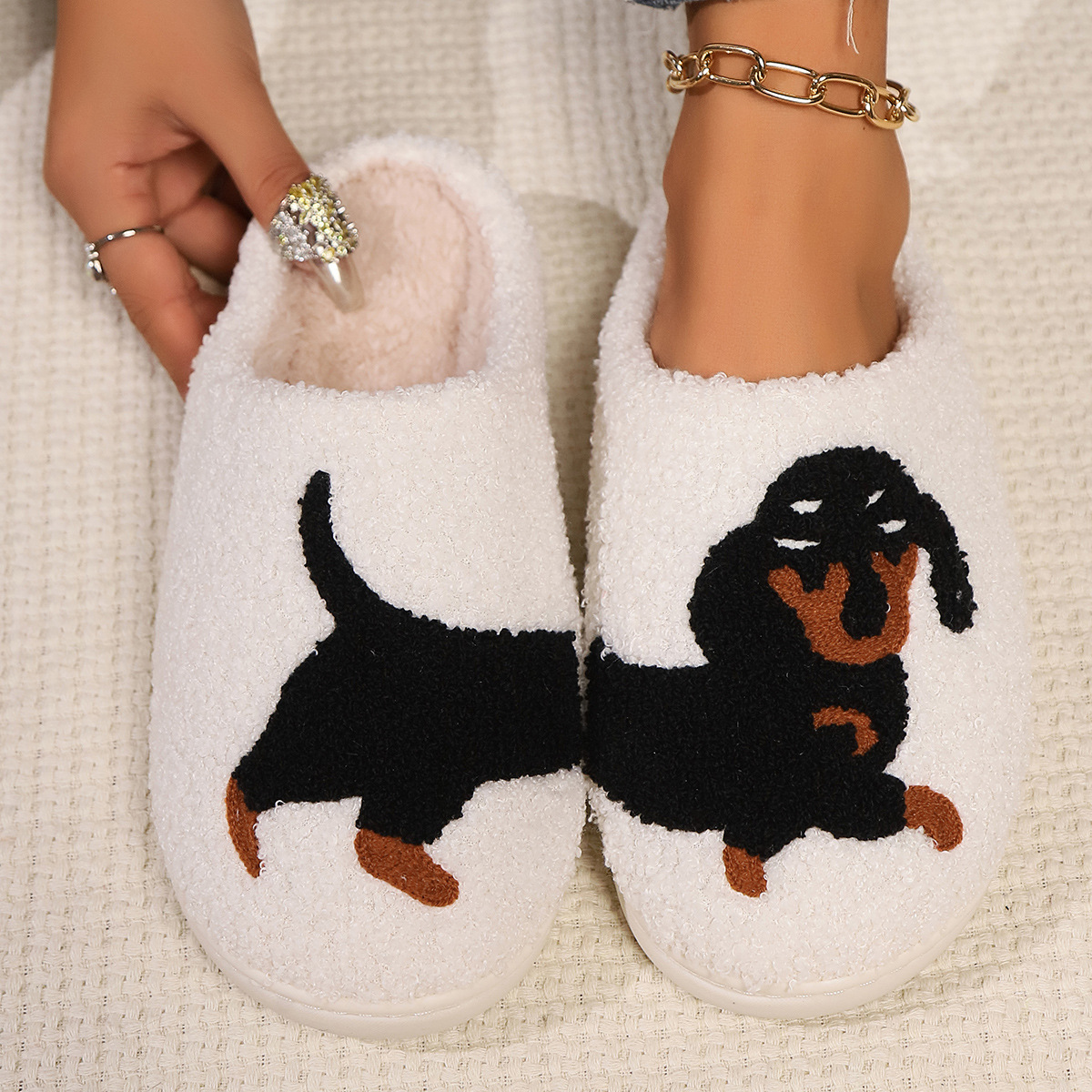 Winter Plush Cute Dachshund Em - Women'S Shoes For Fall บทวิจารณ์และราคา